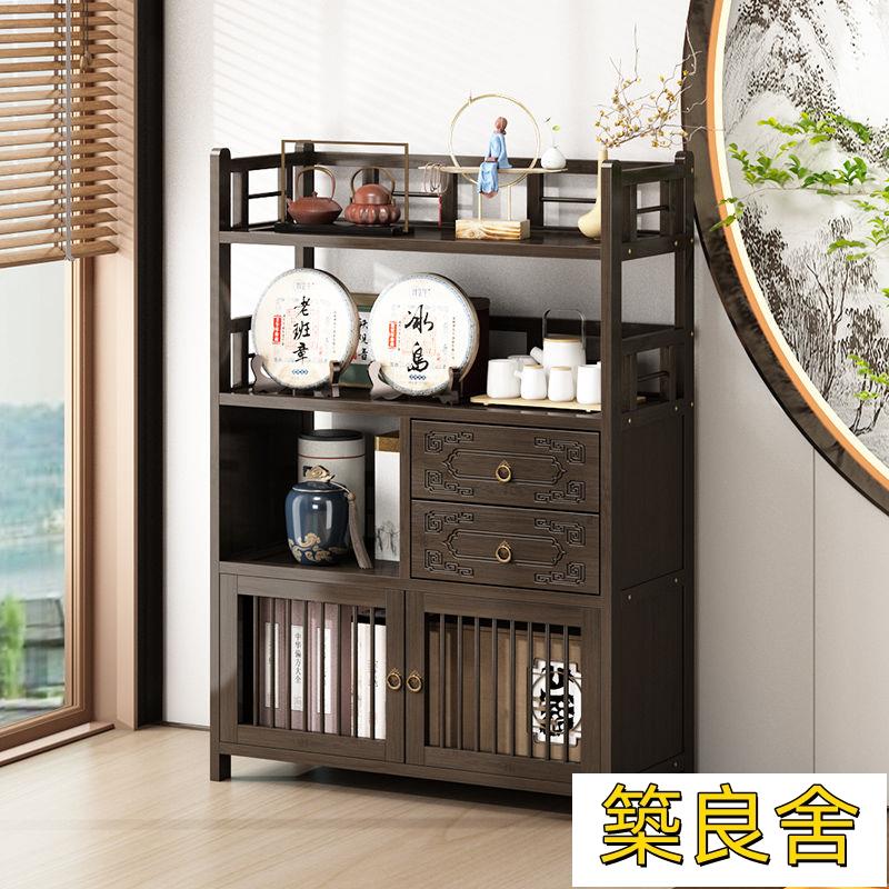 免運 開發票 櫃子 茶水櫃 茶几 茶具櫃 移動茶桌 置物架 儲物茶桌 邊櫃沙發邊幾角幾家用茶櫃置物架實木茶水櫃茶具茶葉收納展示櫃子可貨到付款