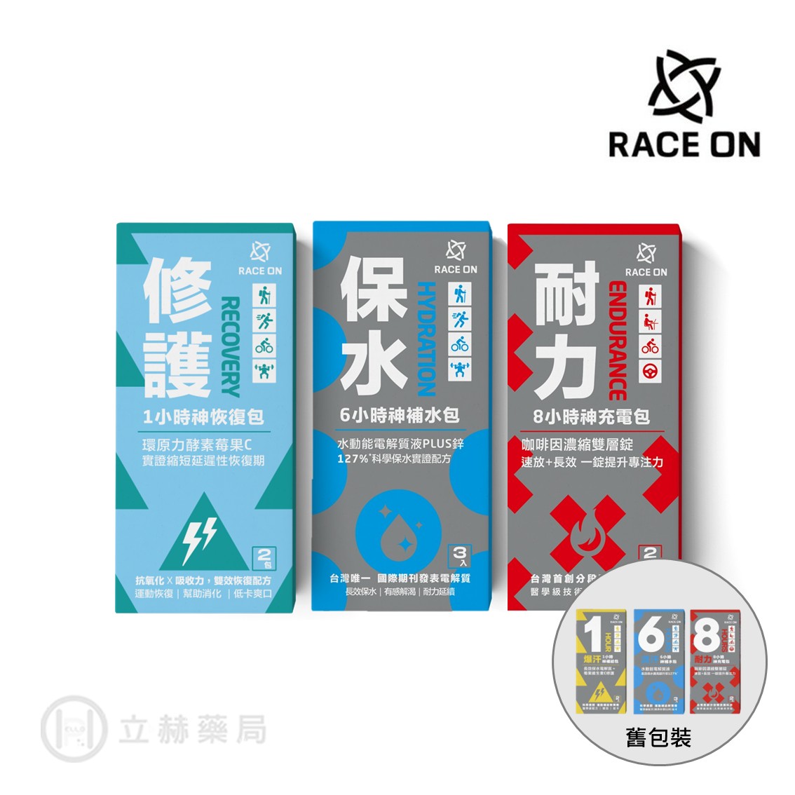 RACE ON 銳速運動醫學 耐力8小時 修護1小時 保水6小時 雙速咖啡因雙層錠 酵素莓果C 電解質 【立赫藥局】