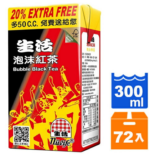 生活 泡沫紅茶 300ml (24入)x3箱【康鄰超市】
