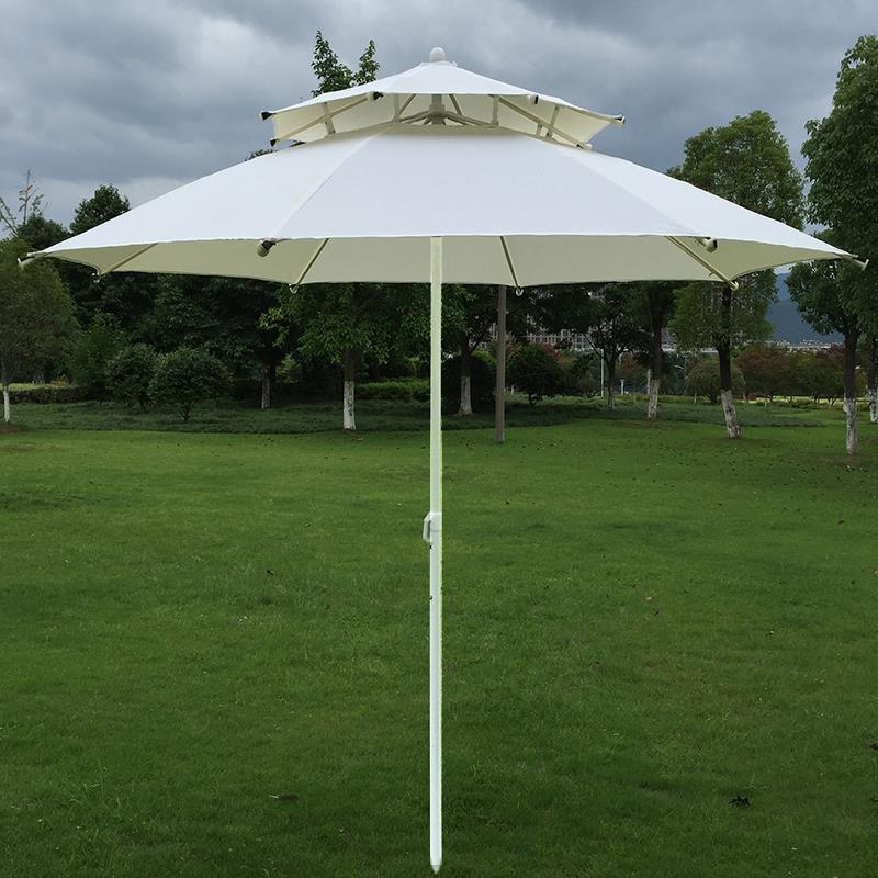 戶外2.5米遮陽傘太陽傘沙灘傘雙頂傘擺灘庭院傘羅馬傘婚禮陽臺傘