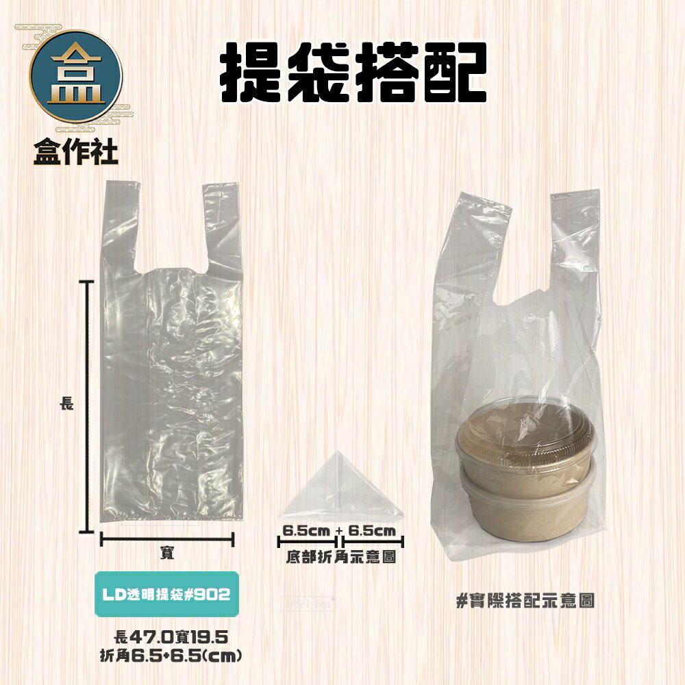 【盒作社】LD提袋系列🍱[箱購免運](1件25kg)透明塑膠袋/背心袋/打包袋/飲料袋/無印刷/紙杯 6