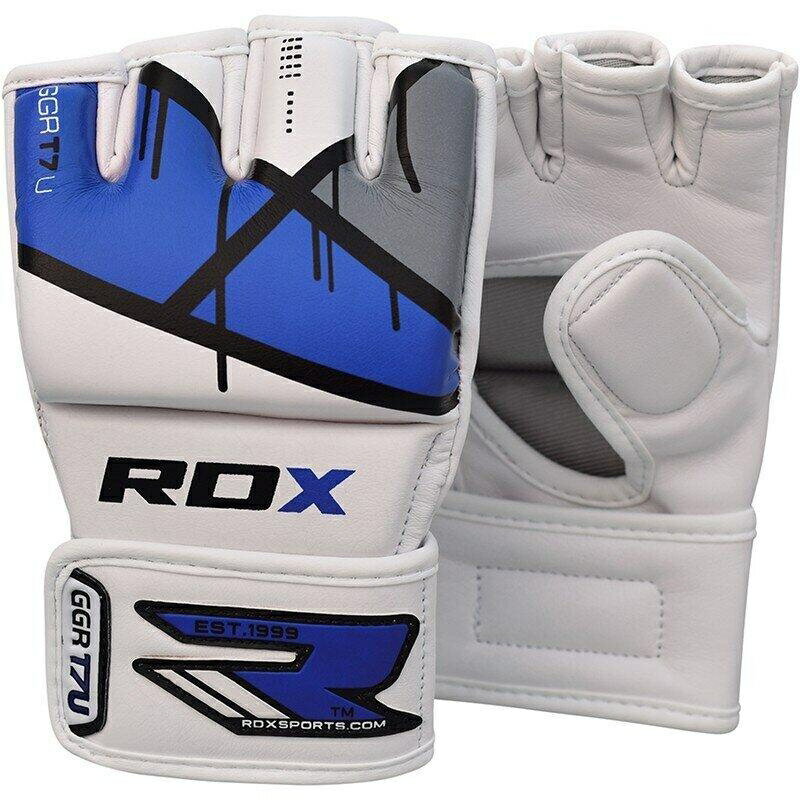 『VENUM旗艦館』RDX 英國 GGR-T7U 格鬥露指手套 MMA 藍 白 尺碼 XL