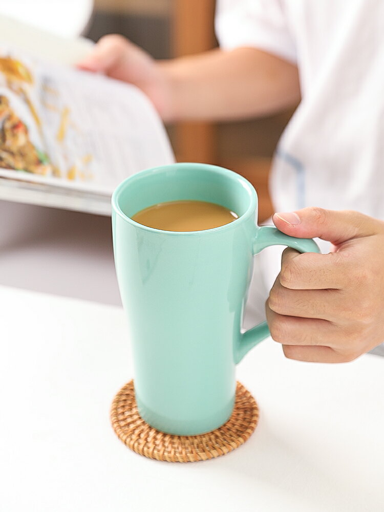 高款馬克杯大容量家用創意陶瓷茶杯喝水杯子高顏值情侶牛奶咖啡杯