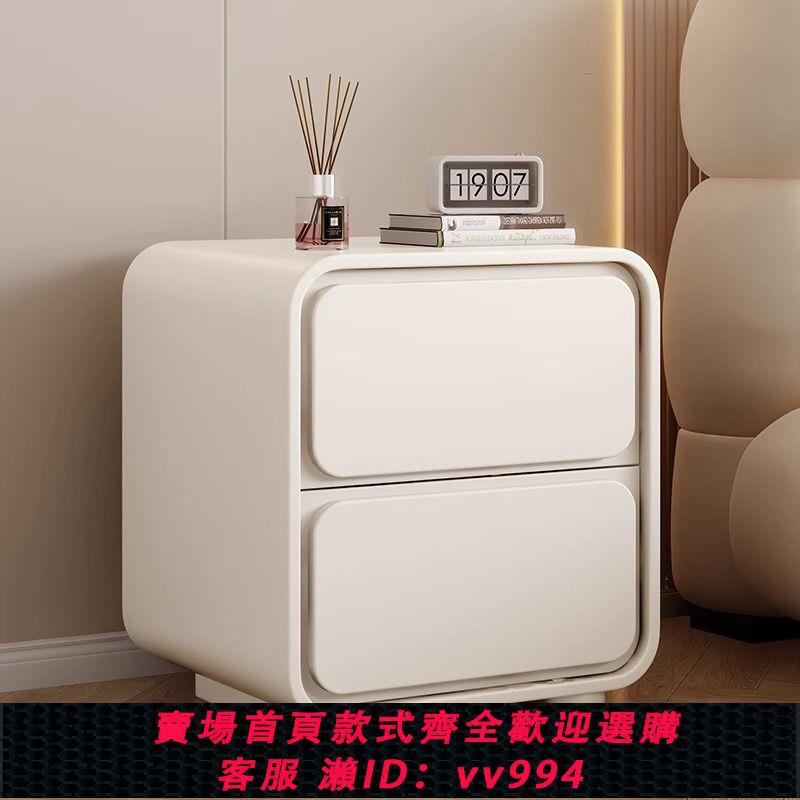 【最低價 公司貨】奶油風床頭櫃皮革免安裝床頭收納櫃家用臥室床頭櫃子小型床邊窄櫃