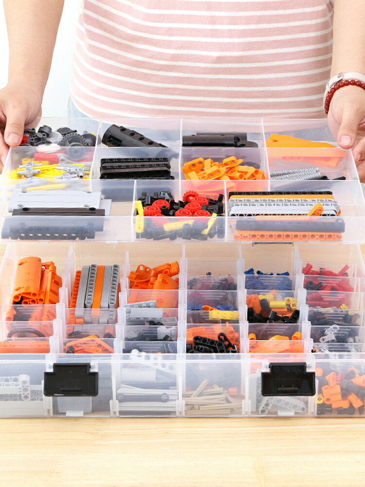 積木收納盒 樂高收納盒透明積木小顆粒零件兒童分類儲物盒子裝玩具神器整理箱【MJ13221】