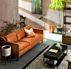 民宿北歐皮藝沙發小戶型真皮小沙發單人公寓客廳組合現代簡約家具