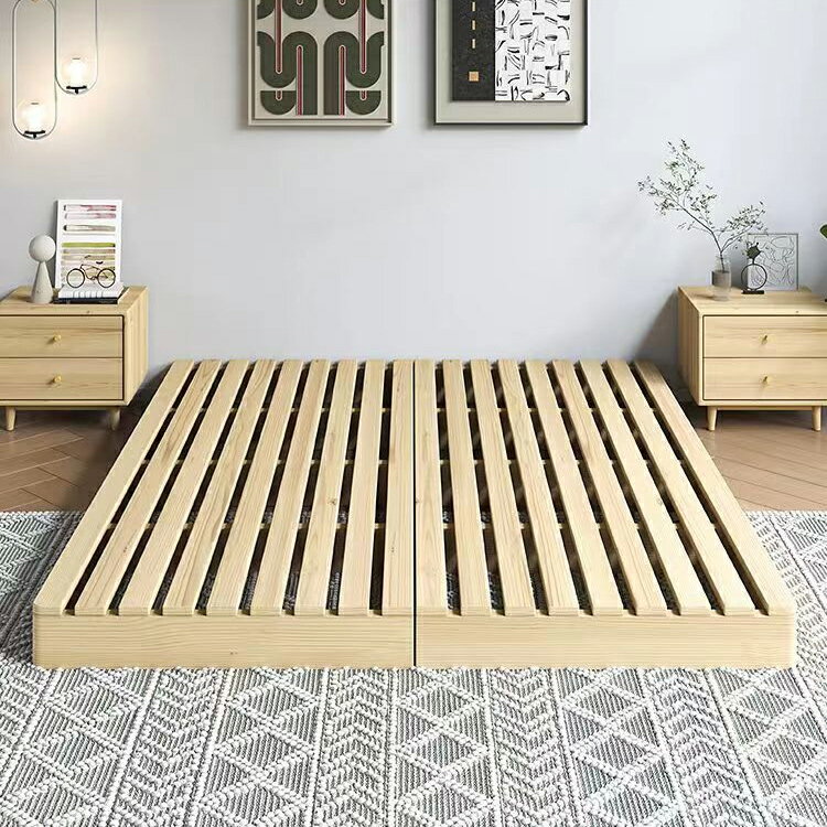日式木排設計矮床架 【最低價 公司貨】實木日式榻榻米床架木排落地簡約地臺矮床雙人鋪板骨架主臥室防潮◆生活百貨挖寶節 2