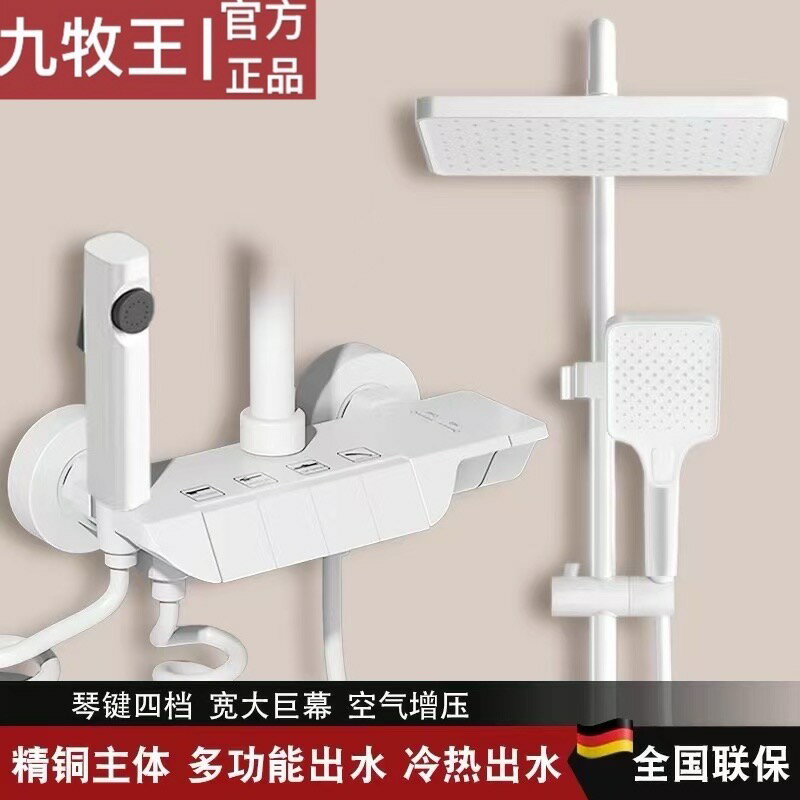 {可打統編 保固一年}淋浴花灑套裝全銅淋浴器花灑家用恒溫增壓衛浴噴頭浴室淋雨水龍頭 0