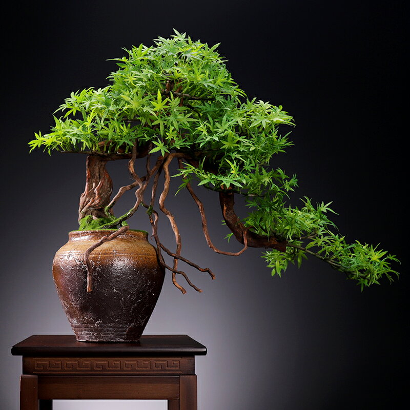 優樂悅~客廳花幾盆栽模擬迎客松盆景室內植物電視櫃花卉大型假樹裝飾擺件