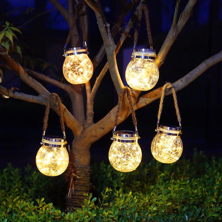 太陽能燈 別墅庭院裝飾花園布置院子陽臺戶外家用防水掛樹燈小夜燈