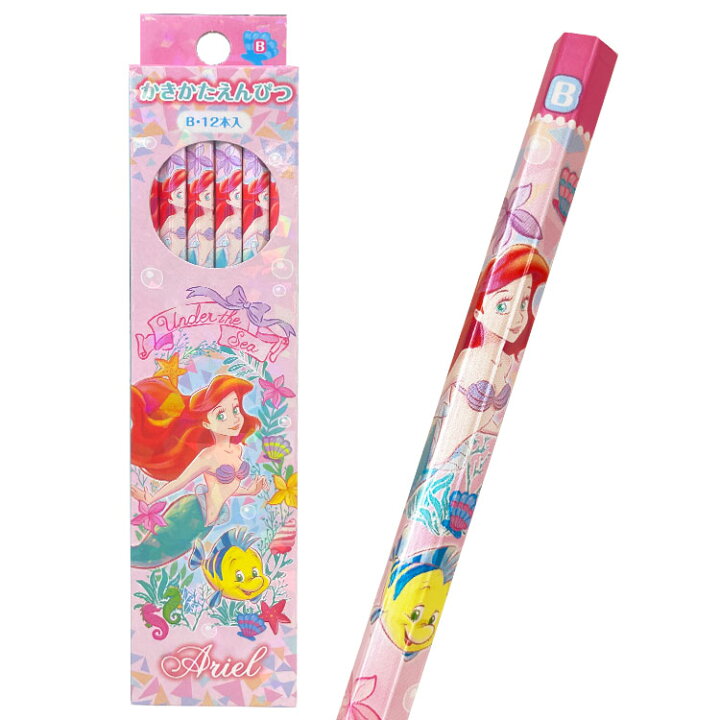 六角鉛筆組 B 12入-迪士尼公主 DISNEY Ariel 小美人魚 愛麗兒 日本進口正版授權