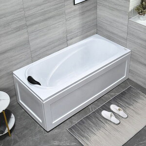 亞克力加厚單人小戶型浴缸簡約方形日式浴缸五金沖浪按摩加熱浴缸