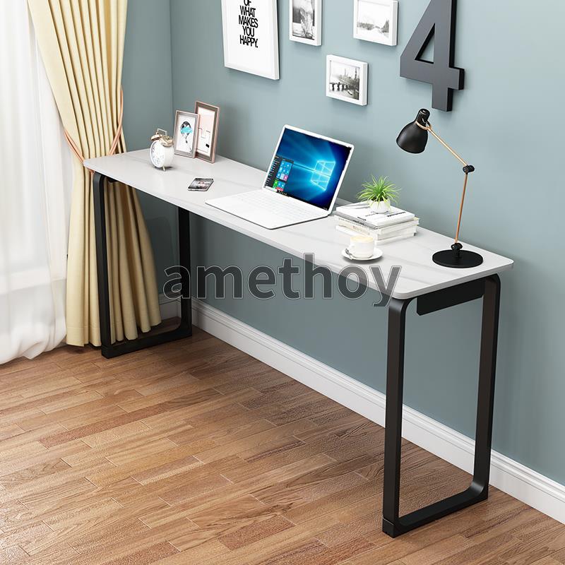長方形長條桌家用電腦桌辦公桌學習窄桌巖板書桌輕奢靠墻臥室桌子