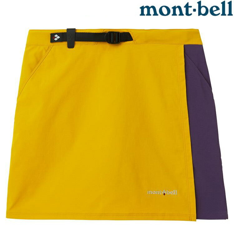Mont-Bell 休閒短褲/登山短裙/快乾排汗褲裙 女款 Stretch OD 1105583 MS/PN 芥黃/葡紫