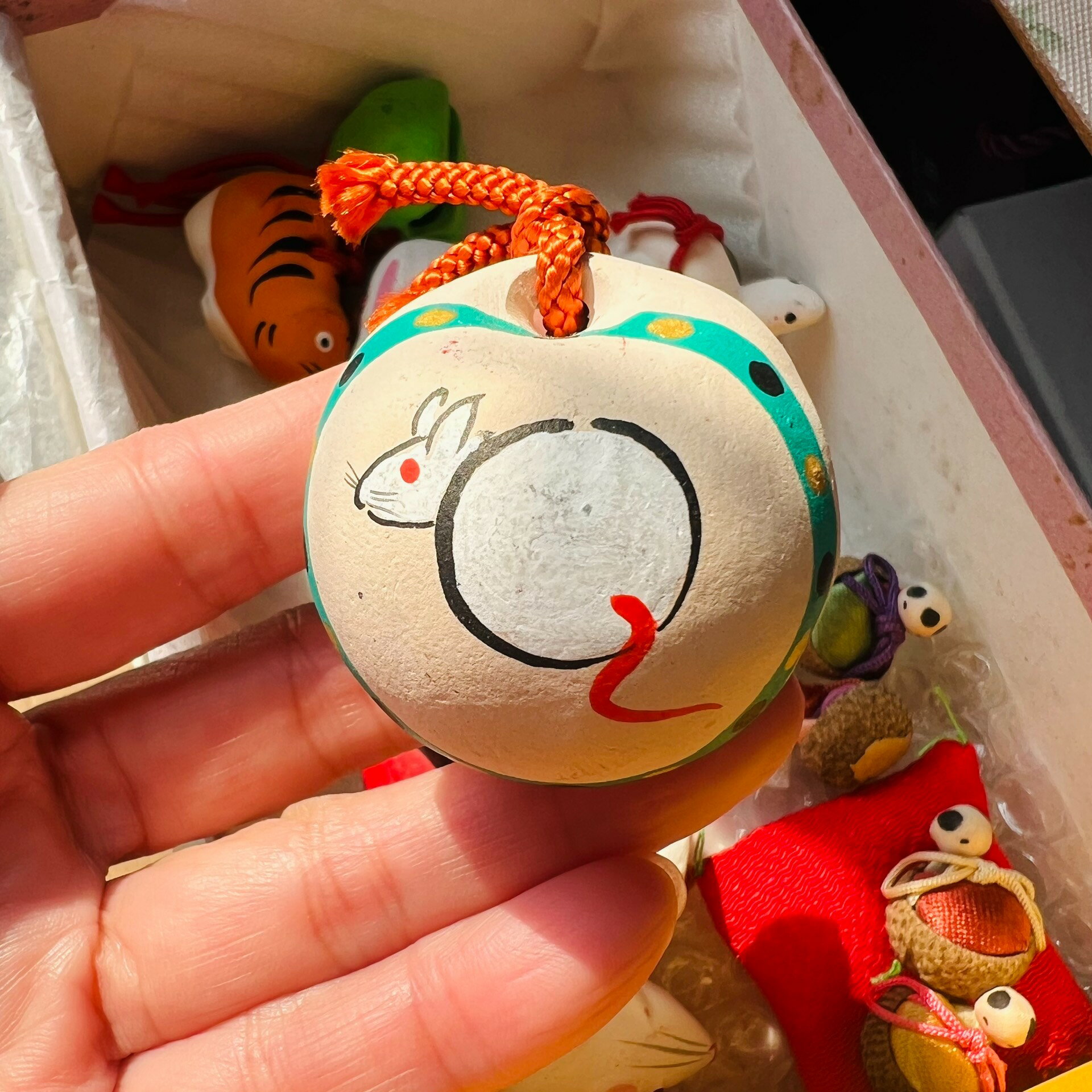日本昭和 鄉土玩具丙子開運 生肖鼠土鈴鐺置物擺飾