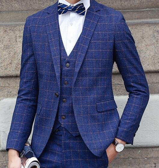 FINDSENSE品牌 韓國男 一粒扣 修身西裝 三件式西裝外套 成套西裝 西裝外套 外套+背心+褲子