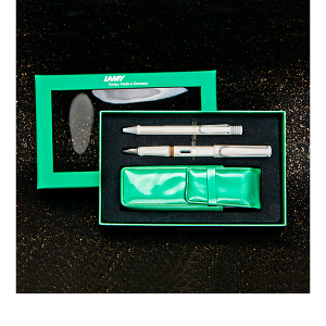 LAMY Safari狩獵者系列 鋼筆皮套 綠光禮盒(限量綠皮套+19白+219白)