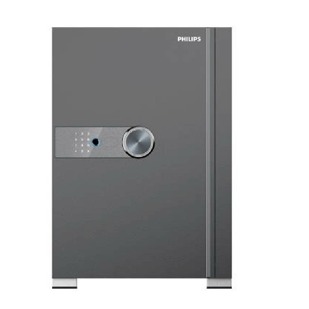 PHILIPS 飛利浦 Smart Safes  智能 防盜櫃 保險櫃 保管箱 保管櫃  (指紋/密碼 /機械鑰匙) /台 SBX202-6C-玄日灰