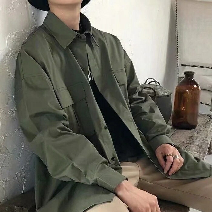 【MLM】 一件 爆款 熱賣 襯衫男 長袖襯衫 M-2XL 寬鬆 百搭 工裝襯衫 工作襯衫 寬鬆韓版外套