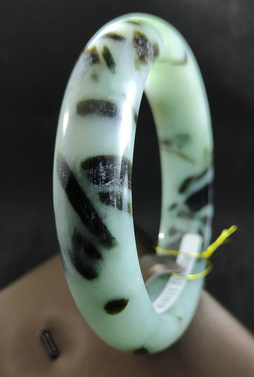 天然草花翡翠手鐲 #58 (58mm) - 人養玉三年，玉養人一生.平安富貴 天然翡翠緬甸玉A貨 2