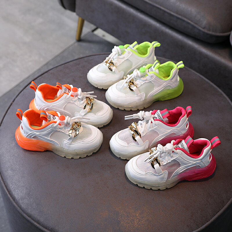 女童運動鞋夏季新款兒童休閑男童鏤空透氣網鞋中大童包頭涼鞋