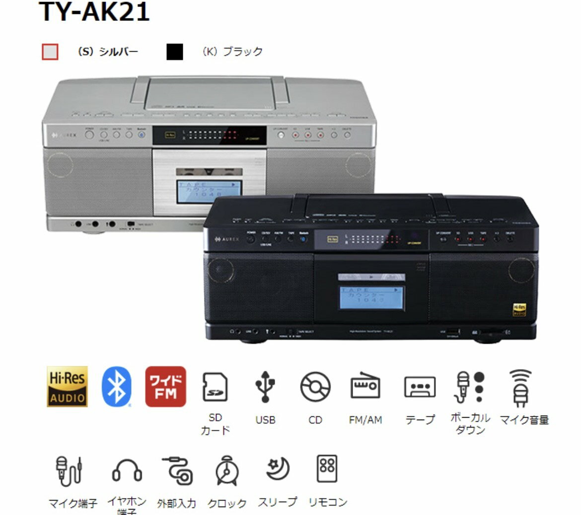日本公司貨 TOSHIBA 東芝 TY-AK21 組合音響 床頭音響 CD USB 錄音帶 Bluetooth FM/AM