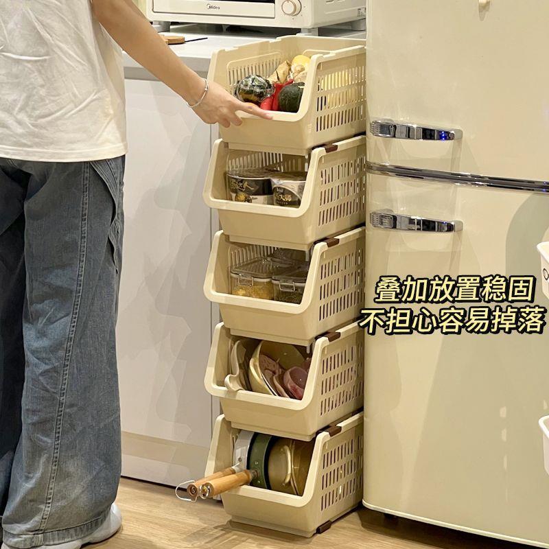 廚房蔬菜置物架水果零食收納筐落地多層放菜架子家用菜籃子收納架