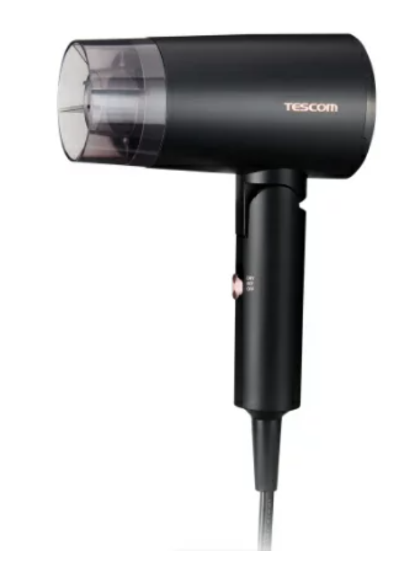 TESCOM TD565A 負離子 吹風 國際電壓 附轉接頭 抑靜電 輕量 折疊 黑色 日本代購