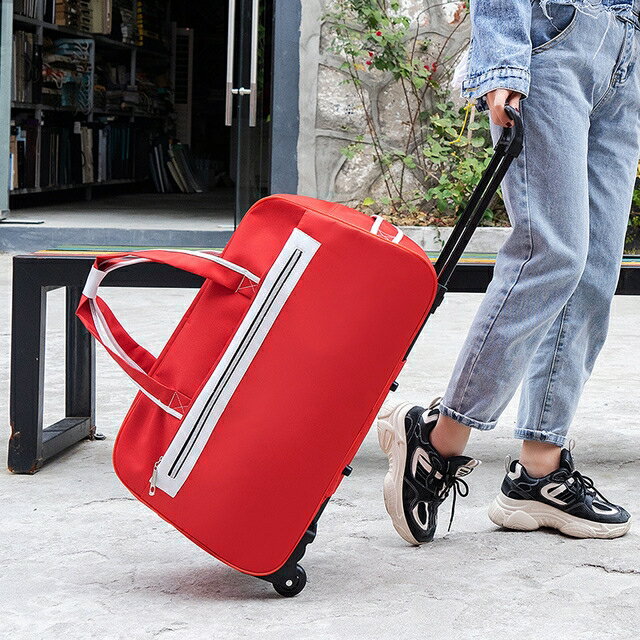 女裝拉桿包旅游男女手提短途旅行袋大容量行李包登機箱包可摺疊土 全館免運