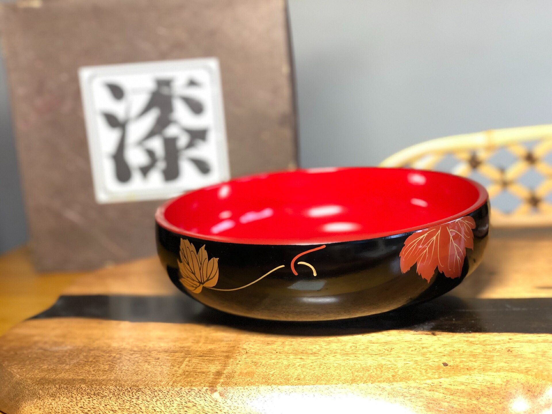 日本中古迴流實木輪島塗金蒔繪漆器果子缽 建水杯洗 大湯碗