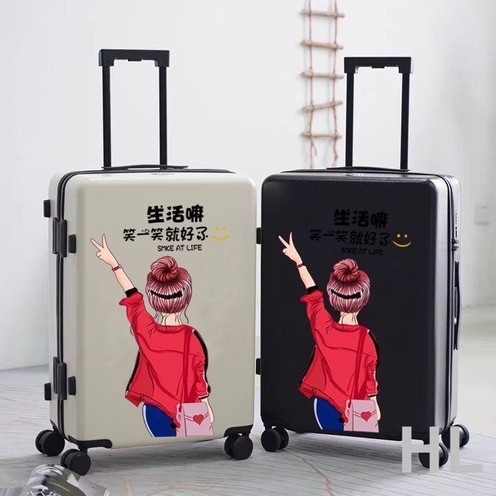 行李箱女學生韓版小清新卡通可愛拉桿箱涂鴉旅行箱男網紅密碼箱子