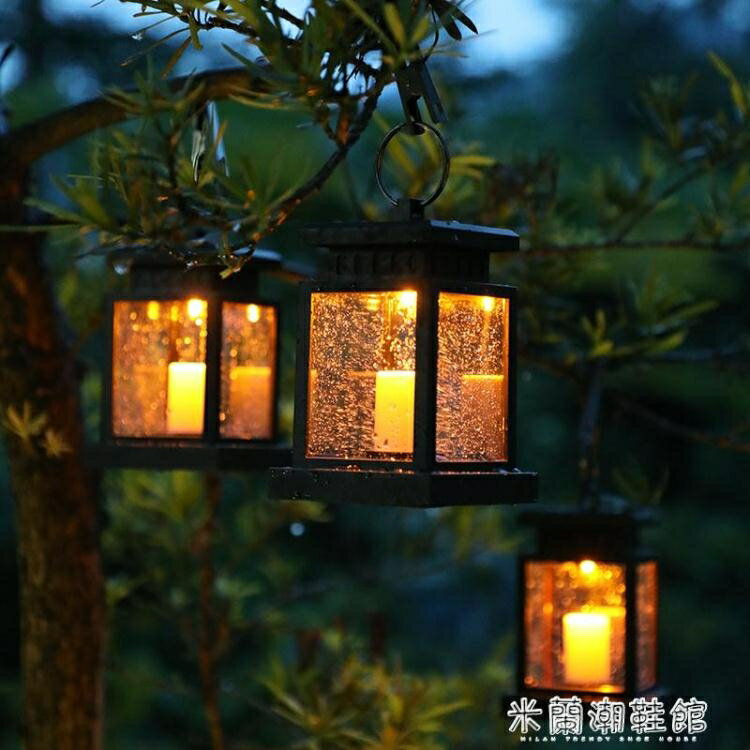 ☆精選好物太陽能燈太陽能庭院燈戶外防水家用小夜燈花園裝飾感應掛燈陽臺佈置蠟燭燈 雙11全館免運