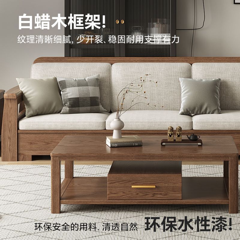 公司貨 免運/可開票 現代簡約白蠟實木沙發客廳小戶型冬夏儲物轉角貴妃傢俱組合快速出貨 沙發 真皮沙發 佈沙發 雲朵沙發 實木沙發 日式沙發 簡約沙發 組合沙發 直排沙發P