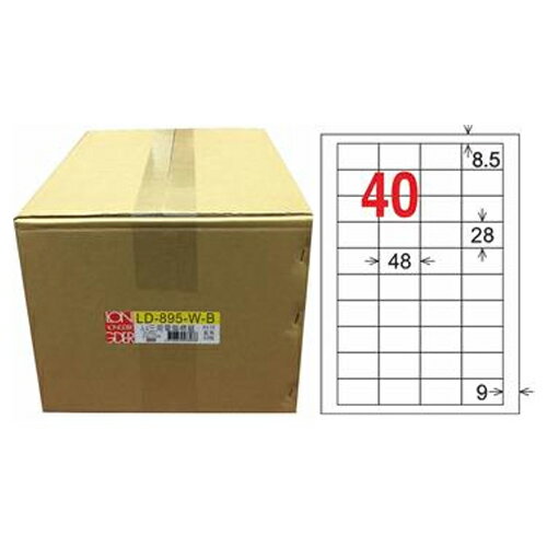 【龍德】A4三用電腦標籤 28x48mm 白色 1000入 / 箱 LD-895-W-B