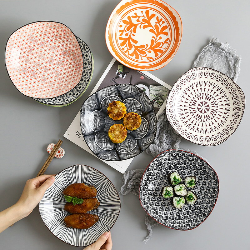 新款陶瓷裝菜盤子碟子米飯碗菜盤西餐牛排盤壽司盤家用深方盤餐具