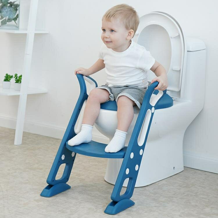 熱銷推薦-兒童馬桶坐便器樓梯男孩女寶寶小孩輔助廁所專用架蓋座墊圈摺疊式-青木鋪子