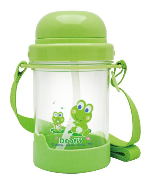 矽膠軟吸管水壺330cc(圓孔)粉/綠