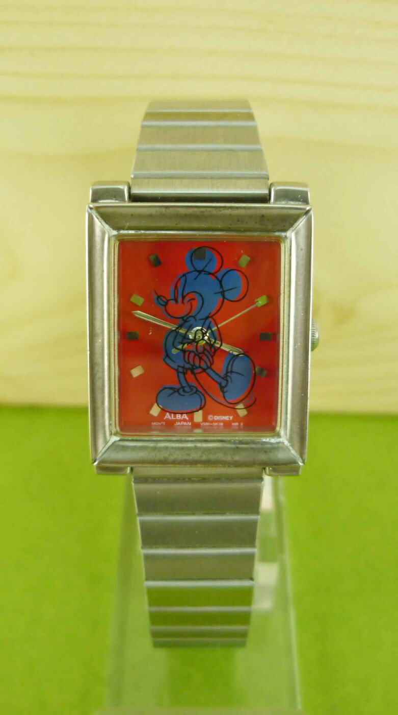 【震撼精品百貨】米奇/米妮 Micky Mouse 限量方形手錶-藍米奇(紅)#03900 震撼日式精品百貨