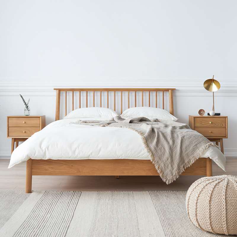 床頭櫃 日式臥室白橡木床頭儲物北歐實木小戶型兩抽收納實用價