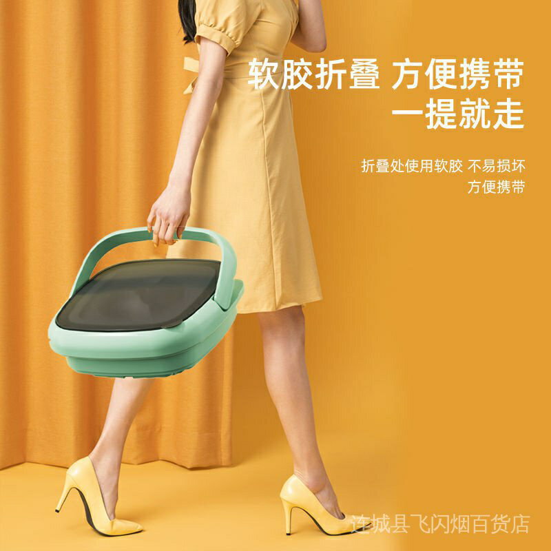 發出(懒人折叠小型洗衣机)轻巧方便适合中学大学生出行者洗衣服在加上洗衣疑珠洗出来衣服干净又香