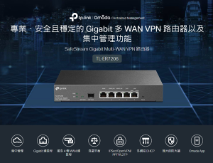 TP-LINK Omada Gigabit VPN 路由器 TL-ER7206 4個 WAN 企業路由器
