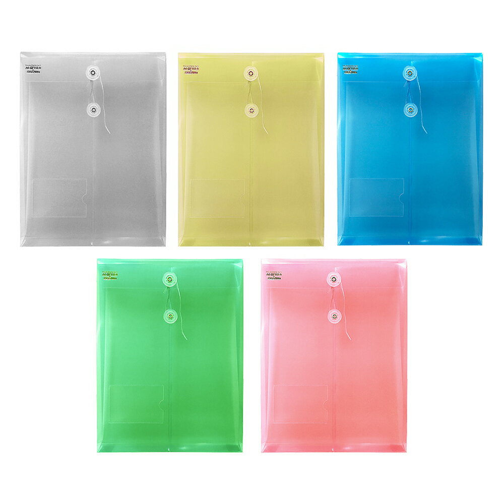HFPWP 立體直式壓花透明文件袋+名片袋 防水無毒塑膠 台灣製 單色60個 /箱 GF118-N-60