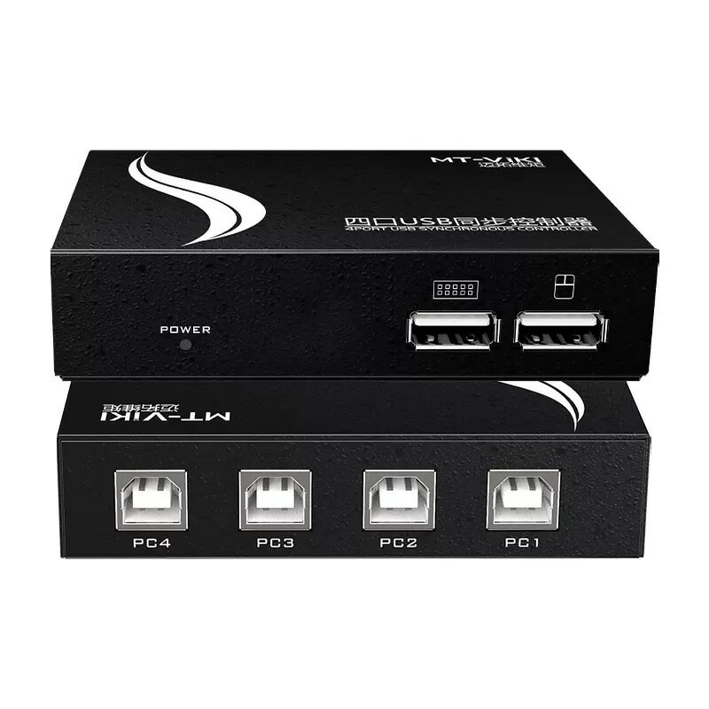 【易控王】USB 4Port鍵盤滑鼠同步控制器 切換器 滑鼠穿越 工作室 多開遊戲刷怪打寶(40-121-05)