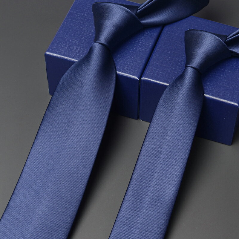 深藍純色領帶男士商務正裝8cm 休閑韓版窄職業結婚新郎6cm可定制