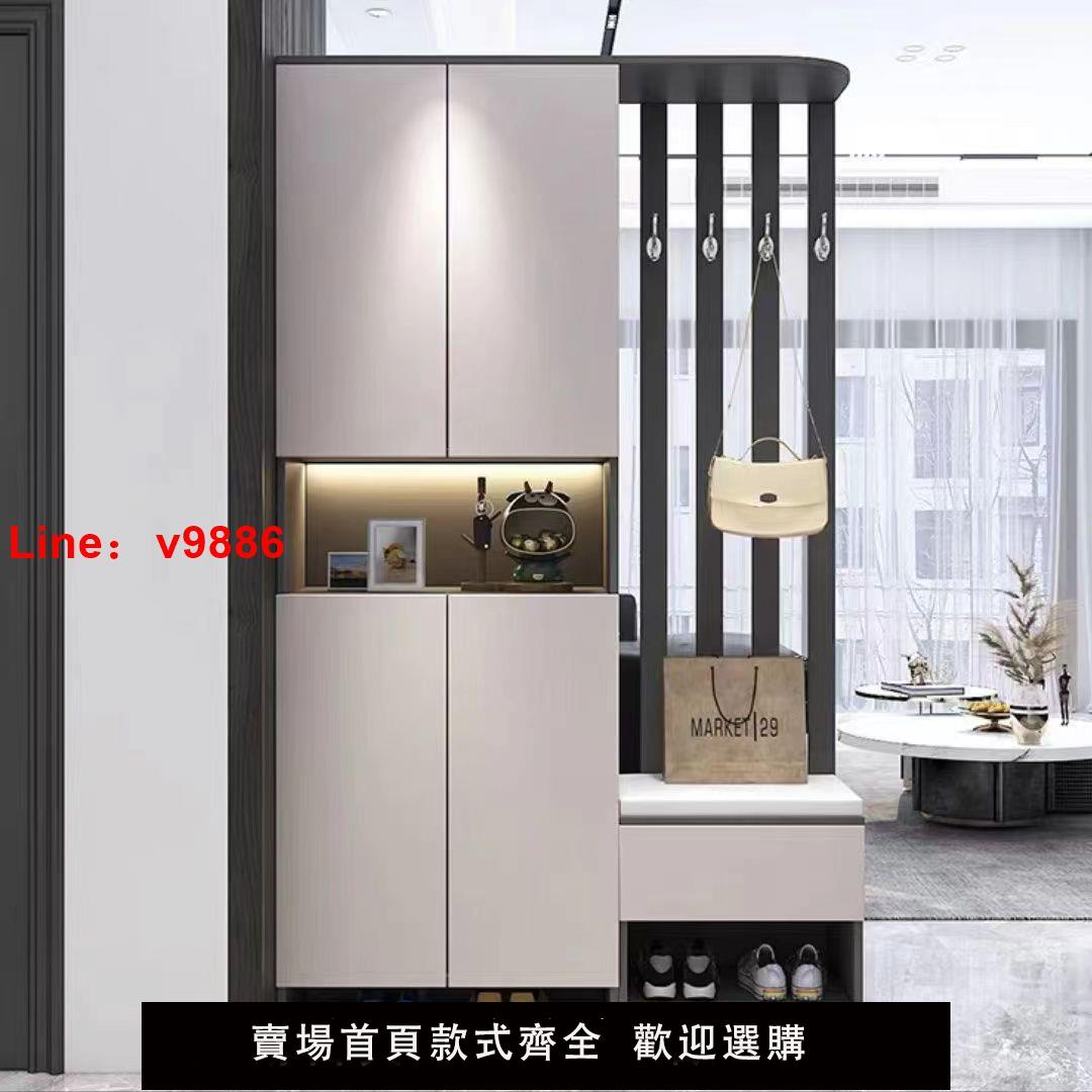 【臺灣公司 超低價】實木生態板玄關櫃入戶門廳隔斷櫃現代簡約門口一體鞋櫃風屏風高級