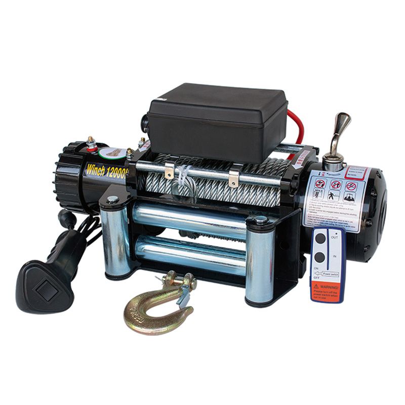 【最低價】【公司貨】越野車用電動絞盤遙控自救牽引吊運機起重吊糧建筑裝修吊沙卷揚機 7