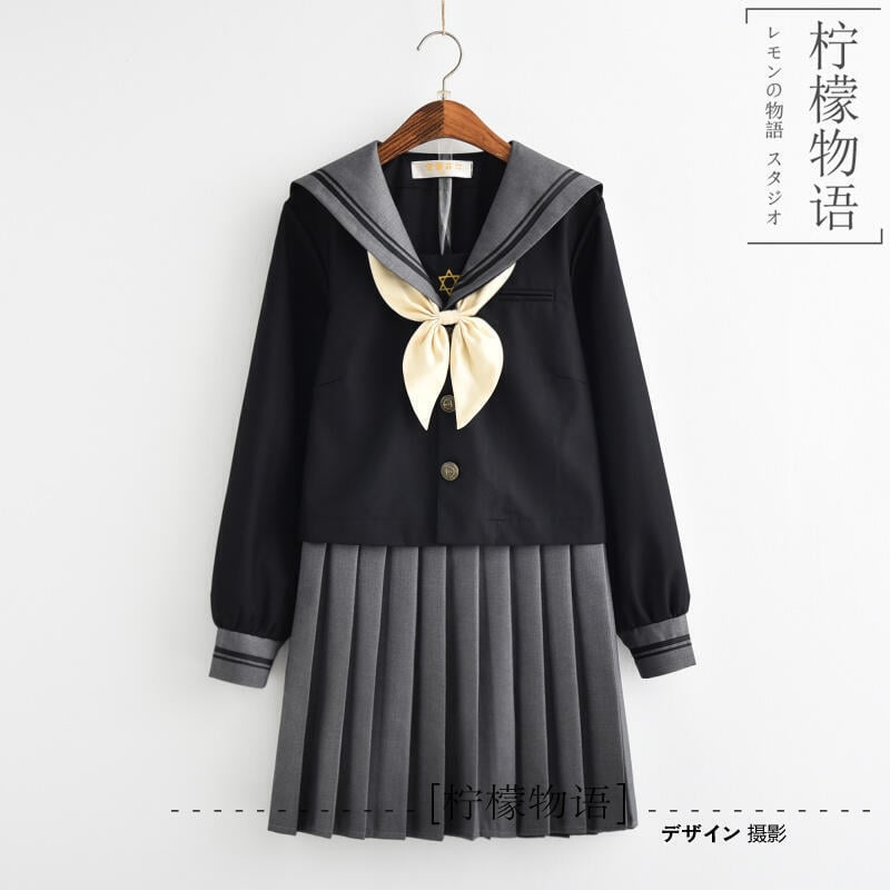 【可開發票】學院風套裝日本正統JK製服軟妹裙關西襟水手服長袖學生裝校服班服 1