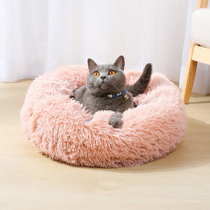 狗窩貓窩冬季毛絨貓咪睡窩床寵物用品外貿圓形寵物窩愛寵小窩