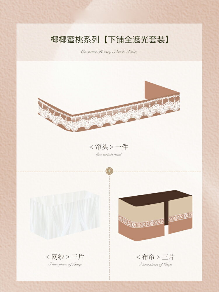 【可打統編 超低價】蒂言美式覆古u型軌道床簾宿舍上下鋪寢室強遮光窗加厚 大學生蚊帳 0