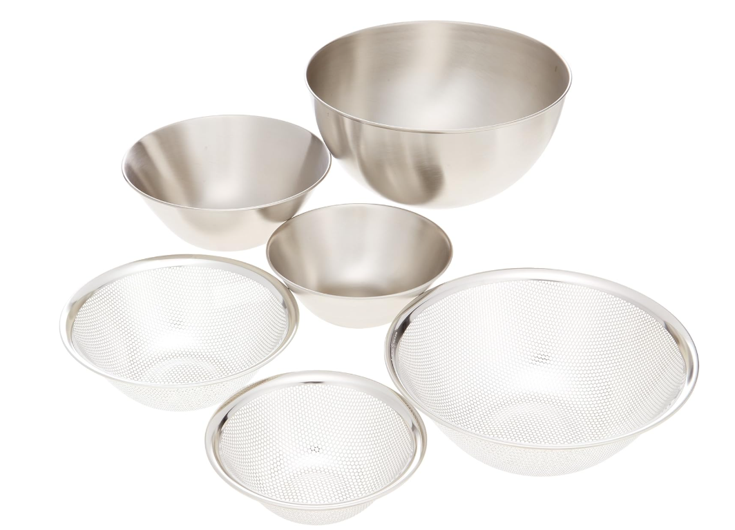 日本製 Yanagi Sori 柳宗理 不銹鋼碗&過濾器 6件組 (16.19.23cm) 日本正規品代購